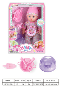 Good Style Kids 10 Inch 12 Sounds Ic Newborn Baby Dolls Toys With Absorbent Bottle Urine Basin Diaper Comb Mirror <strong>Cutlery</strong> - Product Image 6