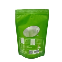 Emballage alimentaire en gros, film d'aluminium imperméable et biodégradable, emballage pour thé, sachet en plastique à fond plat