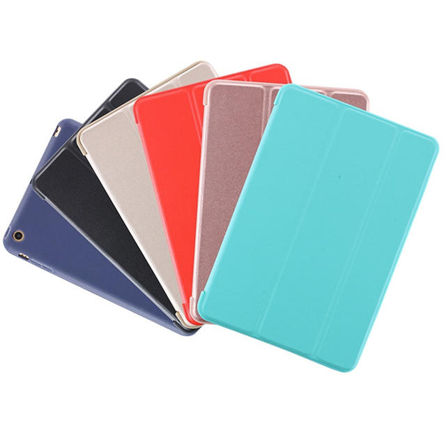 Tri-Fold Stand Case for iPad Air Air 2 Pro 9.7 Inch Soft Leather Cover for iPad 9.7 2017 2018 Silicone Smart Cover Case