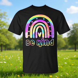 T-shirt Tie-Dye Arc-en-ciel « Choisissez la Bonté » pour Femmes, Enfants et Filles – T-shirt Promotionnel « Soyez Gentil » - Product Image 3