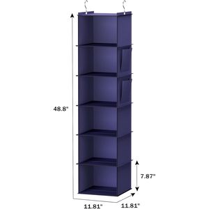 YoudenoVA Hanging Closet Organizer 6 Shelf Purple Fabric Storage Shelves For Bedroom Clothing <b>Hook</b> Type - Product Image 3
