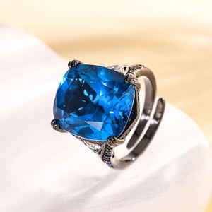 Anillos de Cobre Ecológicos con Circonitas Multicolores de 14*16mm para Mujer, Joyería de Moda para una Elegancia Femenina y Uso Diario Premium - Product Image 4