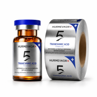 Étiquettes personnalisées pour flacons de médicaments 2ml 5ml 10ml - Rouleaux d'autocollants holographiques imperméables en papier métallisé argenté