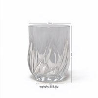 Gelas Tumbler Kaca Relief Vintage 320ml Langsung dari Pabrik, Bebas Timbal, Kristal, Alas Berat, Aman untuk Mesin Cuci Piring, untuk Bar, Pesta, Hadiah Pernikahan