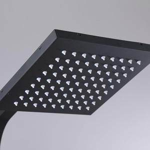 Système <span class=keywords><strong>de</strong></span> <span class=keywords><strong>douche</strong></span> en acier inoxydable noir mat, avec pommeau <span class=keywords><strong>de</strong></span> pluie carré et douchette à main, <span class=keywords><strong>fixation</strong></span> murale, style industriel moderne pour salle <span class=keywords><strong>de</strong></span> bain - Product Image 6