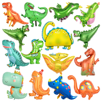 Set Balon Foil Dinosaurus Cocok untuk Anak-Anak, Balon Dekorasi Tema Dinosaurus Ulang Tahun yang Lucu