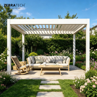 Pergola de voiture en aluminium toutes saisons avec éclairage LED CE résistant au vent, facile à assembler pour abri de jardin extérieur ou abri de véhicule