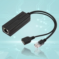 Convertidor/Divisor PoE de Aislamiento OEM 48V 5V 2.4A con Conector USB Hembra, 802.3Af/AT VLAN, Ethernet 10/100Mbps, 1 Puerto