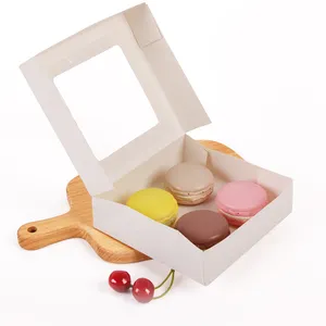 Boîte d'emballage portable pour cookies, fromage, boulangerie et gâteaux, avec fenêtre transparente, imprimée, à personnaliser, pièces