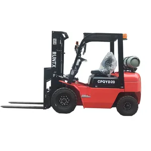 Runtx China New Forklift 8000lb Triple Mast Lp Gas Pneumatic Forklifts