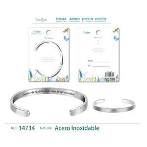 14734-classico religioso Trendy titanio acciaio bracciale spagnolo messaggio oro con perla diamante per i regali della festa di nozze