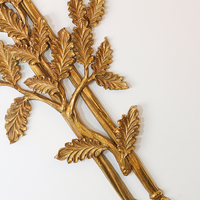 Jewellerytop Applique murale de luxe pour couloir d'hôtel baroque européen en laiton antique, feuille d'or, 5 bougies, lampe murale