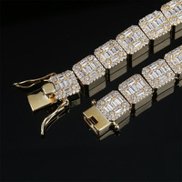 Collier en laiton style hip-hop avec chaîne en bambou et zircon, fermoir tendance, accessoire de mode unisexe, vente en gros