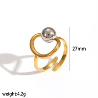 RH Hochwertiger 18K Vergoldeter Edelstahl Geometrischer Personalisierter Hyperbel-Design Unregelmäßiger Ewigkeitsring Mode