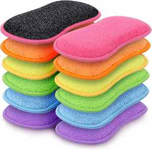 Éponge de nettoyage en microfibre double face pour la vaisselle, réutilisable, pour la cuisine, vente en gros - Product Image 1