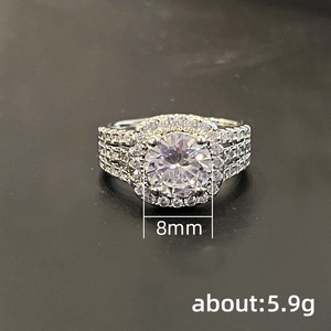Anello di Fidanzamento F1457 in Oro Bianco con Diamante Taglio Brillante Rotondo Colore D Naturale e Pietre Laterali - Product Image 5