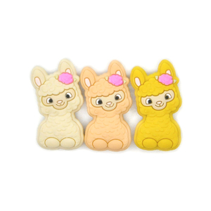 Gran oferta, cuentas masticables para dentición de bebé de grado alimenticio, abalorios de silicona <span class=keywords><strong>Lama</strong></span> personalizados de animales, cuentas focales para bolígrafos - Product Image 6