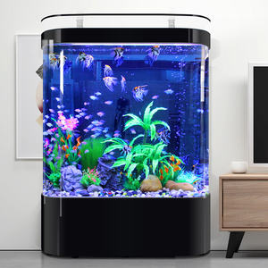 <span class=keywords><strong>Aquarium</strong></span> en verre arrondi tout-en-un avec <span class=keywords><strong>filtration</strong></span> arrière-Nano Tank pour plantes aquatiques et petits poissons - Product Image 5
