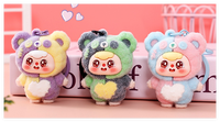 Cadeaux mignons tendance : figurines et ornements 3D Kawaii, mini porte-clés en métal floqué pour sac d'école, breloque de voiture