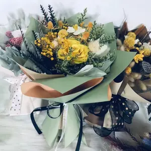 Pabrik Grosir Boho Buket Bunga Kering Diawetkan Hadiah Grosir Kering Alami Buket Bunga Mini
