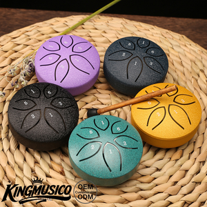 Mini tambour <span class=keywords><strong>à</strong></span> langue en acier pour enfants |   Instrument <span class=keywords><strong>de</strong></span> percussion <span class=keywords><strong>de</strong></span> poche <span class=keywords><strong>à</strong></span> 6 notes <span class=keywords><strong>de</strong></span> 3 pouces |   Jouet musical classique traditionnel portable, cadeau - Product Image 3