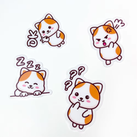 Label anak anjing kustom, pemotong cetakan bahan perlindungan lingkungan PC, stiker kartun lucu tahan air