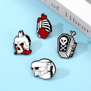 Традиционные эмалевые значки YINI из цинкового сплава с элементами ужаса и эффектом капельного лака для одежды и сумок - Product Image 2