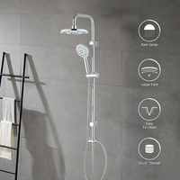 Vente en gros de style moderne ensemble de barres coulissantes en acier inoxydable chromé à hauteur réglable finition plastique ABS salle de bain appartement/villa