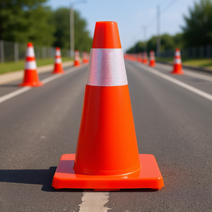 Cono de Tráfico de 18 Pulgadas con Base de PVC y Collar Reflectante Naranja para Seguridad Vial y Aviso de Estacionamiento, Venta al Por Mayor - Product Image 2