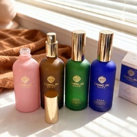 Flacon pulvérisateur vide en verre ambré dépoli personnalisé pour cosmétiques, brume fine pour le visage, les cheveux et le corps, 30 ml, 100 ml