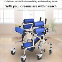 Cadre de marche et déambulateur pour enfants avec roues pour l'entraînement des membres inférieurs et l'aide à la position debout - Modèle MK-W005