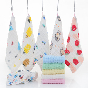 Serviette en gaze de coton Carlota pour bébé, 28x28cm, six couches, imprimée, pour enfants - Product Image 1