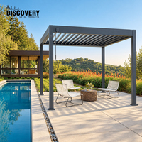Pergola moderne en aluminium thermolaqué sur mesure, écologique, pour jardin, patio, restaurant et hôtel