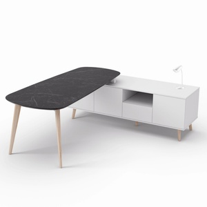 Antique Simple Ceo boss Manager l Shaped Workstation Luxury Executive Office <b>Desk</b> Modern Office <b>Desk</b> Furniture - Product Image 6