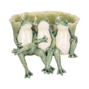 Vaso per Fiori a Forma di Rana in Resina, Decorazione per Interni ed Esterni - Product Image 1