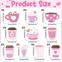 Bloc-notes adhésifs en forme de tasse de café pour la Saint-Valentin, blocs-notes mignons pour le bureau, l'école, les cadeaux de fête, adhésifs amovibles, blocs-notes créatifs