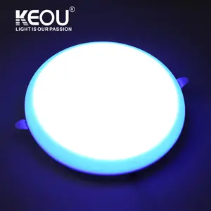 KEOU mood light CCT bule red yellow double color 9W 16W 24W 36W recessed led panel light