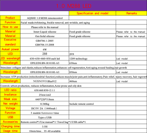 Dispositivo de Terapia de Luz Roja AQSHE M3LED <span class=keywords><strong>4D</strong></span> 460 630 850nm <span class=keywords><strong>4D</strong></span> Infrarrojo Cercano LED Inalámbrico de Silicona para el Cuidado Facial y de la Piel - Product Image 4