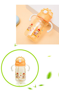 Libre de BPA de doble uso botella de agua potable botella 450ML lindo botella de alimentación de gran calibre multifuncional de la botella de leche del bebé - Product Image 6