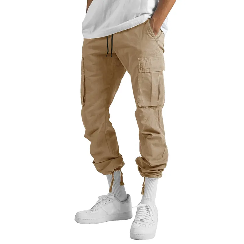 Erkekler haki pantolon sıkıntılı Jogger Jean, pantolon 2023 yeni moda stil özelleştirilmiş yüksek streç chino pantolon/