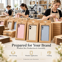 Boîte de présentation pour téléphone portable en gros avec languette de suspension et finition en papier kraft pour la distribution à grande échelle de dispositifs mobiles