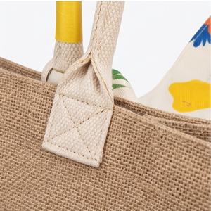 Wholesale Custom Burlap Jute Personalized Printed Extra <b>Large</b> Hand Length Handle Shopper <b>Bags</b> Custom Logo for Bridesmaid <b>Gifts</b> - Product Image 5