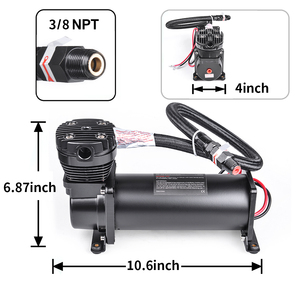 <span class=keywords><strong>Kit</strong></span> de compresseur à <span class=keywords><strong>suspension</strong></span> <span class=keywords><strong>pneumatique</strong></span> BlackorSilver 12V 480cc avec adaptateur de collier de serrage 200PSI OUTLET 3/8 1/4 NPT Pompe à <span class=keywords><strong>suspension</strong></span> <span class=keywords><strong>pneumatique</strong></span> - Product Image 2
