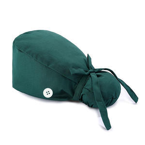 Gorros de exfoliación dental, soporte de cola de caballo de Color sólido, poliéster colorido-Algodón con botón, transpirable para enfermería clínica de Hospital - Product Image 4