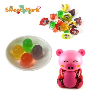 Tazza di gelatina di frutta Halal colorata fruttata in un barattolo di maiale carino - Product Image 1