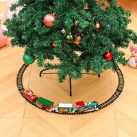 Train électrique rotatif avec son et lumière, décoration de Noël suspendue pour arbre, en plastique, fabriqué en Chine
