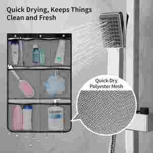 7 Pockets Hanging Shower Organizer with Quick Drying Mesh, Portable Space Saving Bathroom Organizer to Hold Soap, Shampoo - Product Image 2