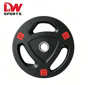 <span class=keywords><strong>Discos</strong></span> de Pesas Recubiertos de Goma Negra DW SPORTS, <span class=keywords><strong>Discos</strong></span> Olímpicos con Agarre Triple para Levantamiento de Pesas en Gimnasio - Product Image 2