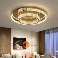 Lustre en cristal de luxe de haute qualité, salon, forme circulaire simple, style postmoderne, chambre à coucher, nouveau luminaire à spectre complet