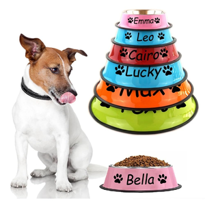 Platos de Acero Inoxidable para Perros y Gatos, Diseño Bonito, Comedero para Gatos, Apto para Mascotas con Base de Goma, Fácil de Limpiar - Product Image 1